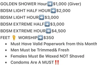 ➡𝑭𝒆𝒕𝒊𝒔𝒉 𝑭𝒓𝒊𝒆𝒏𝒅𝒍𝒚 Available ONLY⬅➡OutCalls& CarPlay Available⬅Pricing Menu⬅( 21+)The Deposit to Book$100➡TOP URGENCY - Image 7