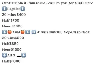 7Min SPECIALS📲Now ANAL🍑240(300x2🥜(7Mins)⬅➡340(400x2🥜(14mins until1pm)OutCalls&CarPlay Available⬅Pricing Menu⬅TEXT ONLY random calls will be Ignored/Blocked⬇𝑻𝒉𝒆 𝑫𝑬𝑷𝑶𝑺𝑰𝑻 𝒕𝒐 𝑩𝑶𝑶𝑲 $100 - Image 11
